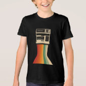 Retro camera met regenboogprint Tri-Blend shirt (Voorkant)
