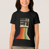 Retro camera met regenboogprint Tri-Blend shirt (Voorkant)