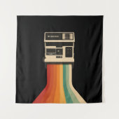 Retro camera met regenboogprint wandkleed (Voorkant)