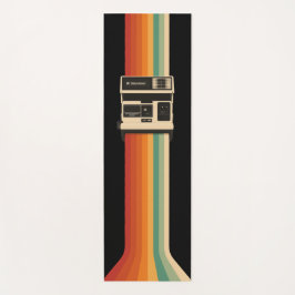 Retro camera met regenboogprint yogamat