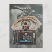 Retro camera-ogengbal en slang surreële collagekun briefkaart (Voorkant)