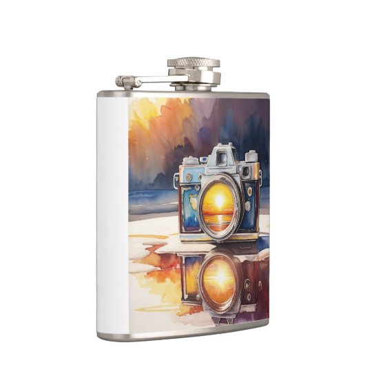 Retro camera op je zak #1 heupfles (Rechts)