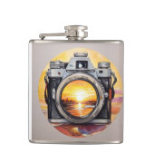 Retro camera op je zak #3 heupfles (Voorkant)