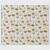 Retro Camera Patroon | Tan Cadeaupapier (Vlak)