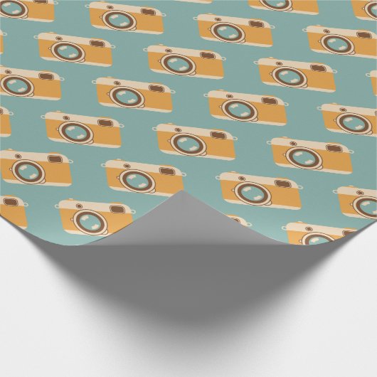 Retro Camera Pattered Wrapping Paper Cadeaupapier (Hoek)