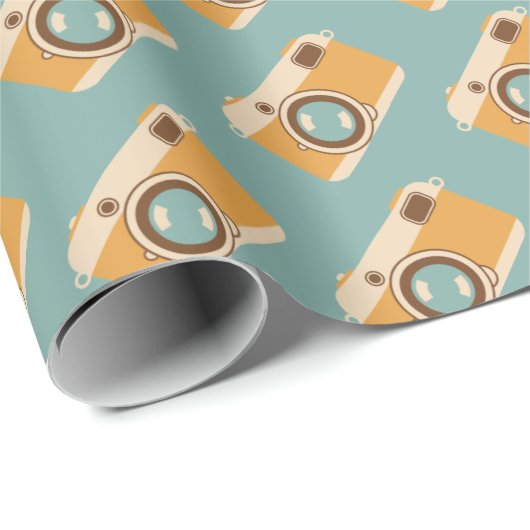 Retro Camera Pattered Wrapping Paper Cadeaupapier (Rol Hoek)