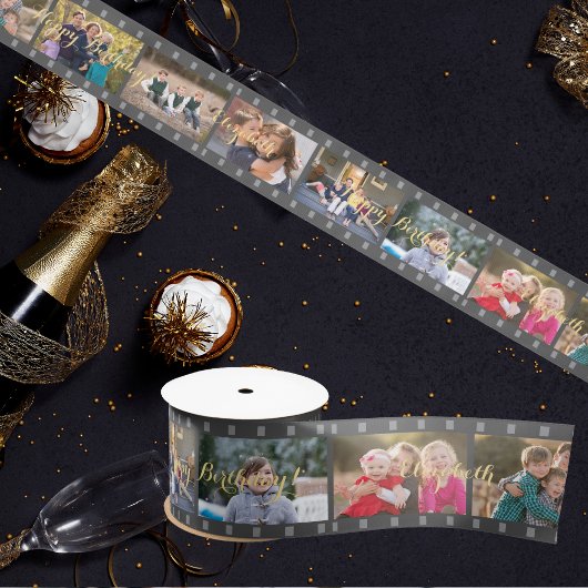 Retro Camera Reel Aangepaste Foto Verjaardag Gift Satijnen Lint