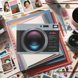 Retro Camera Selfie Verjaardagsfeestfoto Kaart