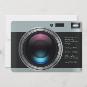Retro Camera Verjaardagsfeestfoto Kaart