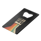Retro Camera with Rainbow Print Creditkaart Flessenopener (Voorkant Gekanteld)