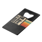 Retro Camera with Rainbow Print Creditkaart Flessenopener (Achterkant Gekanteld)