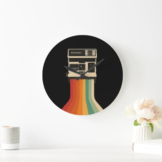 Retro Camera with Rainbow Print Grote Klok (Huis)