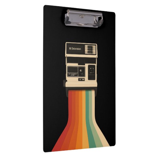Retro Camera with Rainbow Print Klembord (Rechts)