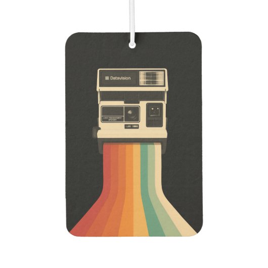Retro Camera with Rainbow Print Luchtverfrisser (Voorkant)