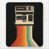 Retro Camera with Rainbow Print Muismat (Voorkant)