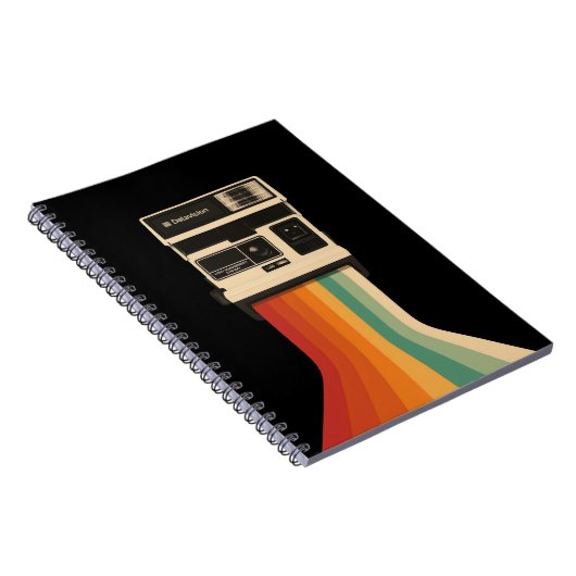 Retro Camera with Rainbow Print Notitieboek (Rechterzijde)