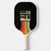 Retro Camera with Rainbow Print Pickleball Paddle (Voorkant)