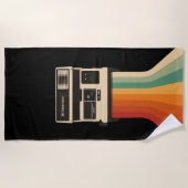 Retro Camera with Rainbow Print Strandlaken (Voorkant)