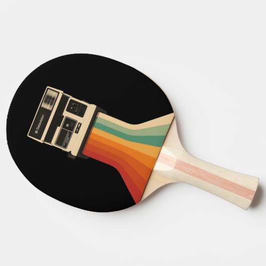 Retro Camera with Rainbow Print Tafeltennisbatje (Zijkant)