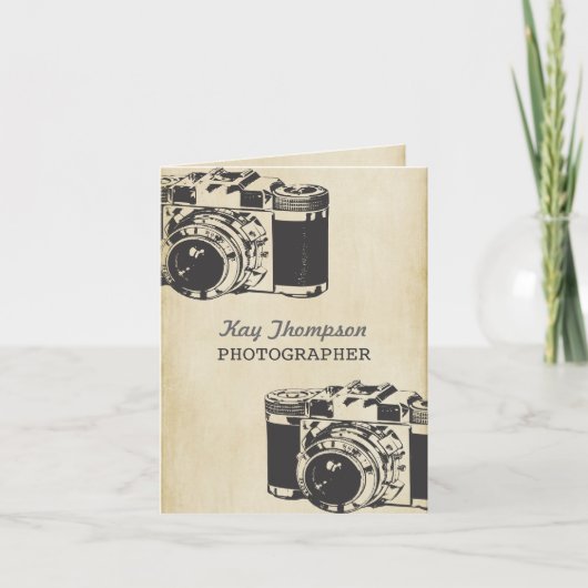 Retro  camerafotograaf Dank u kaart (Voorkant)