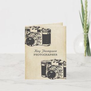 Retro  camerafotograaf Dank u kaart