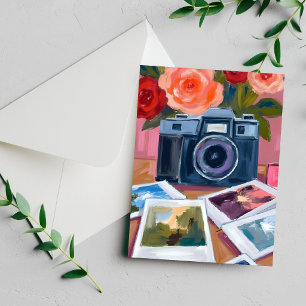 Retro Camerafoto's Nostalgische Waterverfkaart
