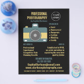 Retro Camerapictogram, Fotograaf, Fotografie inhur Flyer (Enkel)