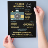 Retro Camerapictogram, Fotograaf, Fotografie inhur Flyer (Hand)