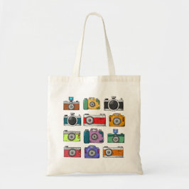 Retro Cameras Coloful Tekeningen Tote Bag