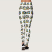 Retro  Camera's met  Bloemen Leggings (Achterkant)