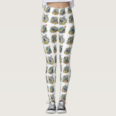 Retro  Camera's met  Bloemen Leggings (Voorkant)