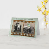 Retro camera's voor Birthday Kaart (Gele Bloem)