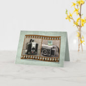 Retro camera's voor fotograaf Birthday Kaart (Gele Bloem)