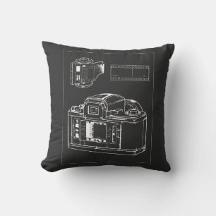 Retro cameratekening met filmstrook kussen