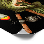 Retro Camo Cross Fishing Rod Hook B Christian Fish Poster (Hoek)