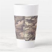 Retro camo design, nog steeds populair design, duo latte mok (Voorkant)