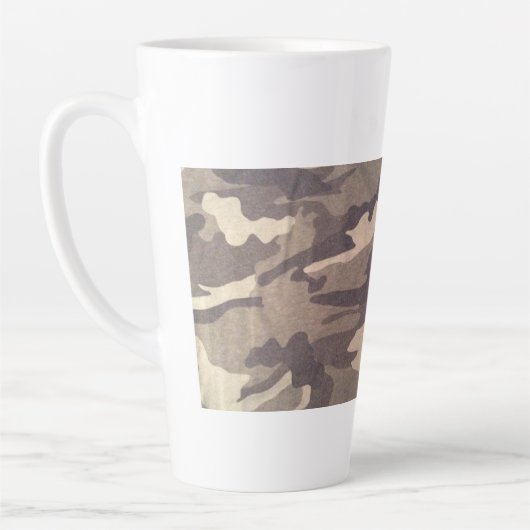 Retro camo design, nog steeds populair design, duo latte mok (Links)