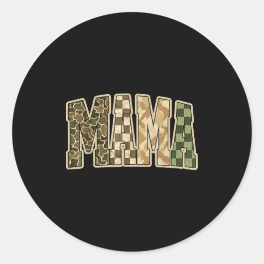 Retro Camo Hunting Mama Old Camo Mom  Ronde Sticker (Voorkant)