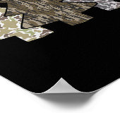 Retro Camo Kerstbomen Jagen op Kerstmis Rendier D Poster (Hoek)