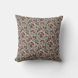 Retro Camo (rood groen) Kussen