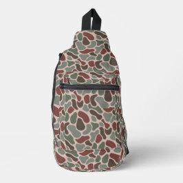 Retro Camo (rood groen) Sling Bag