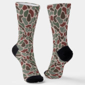 Retro Camo (rood groen) Sokken (Gebogen)
