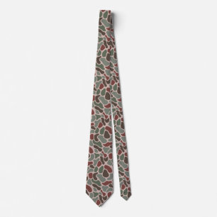 Retro Camo (rood groen) Stropdas