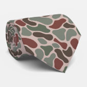 Retro Camo (rood groen) Stropdas (Opgerold)