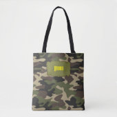 Retro Camo Tas - Aangepaste naam & Monogram (Voorkant)