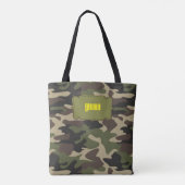 Retro Camo Tas - Aangepaste naam & Monogram (Achterkant)