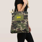 Retro Camo Tas - Aangepaste naam & Monogram (Dichtbij)