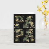 Retro Camo Vader Camouflage Papa Vaderdag Kaart (Gele Bloem)