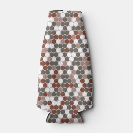 Retro camopatroon met groene en rode stippen flesjeskoeler (Voorkant)