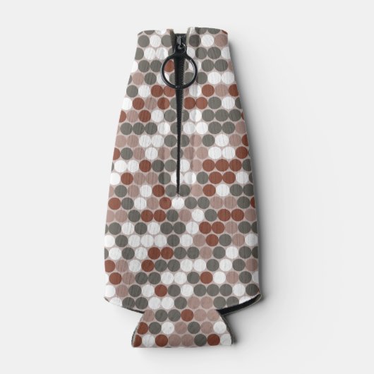 Retro camopatroon met groene en rode stippen flesjeskoeler (Achterkant)